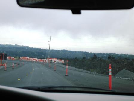 Saddle Road on Hawaii Island construction